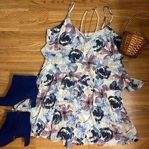 Floral Romper with Spaghetti straps